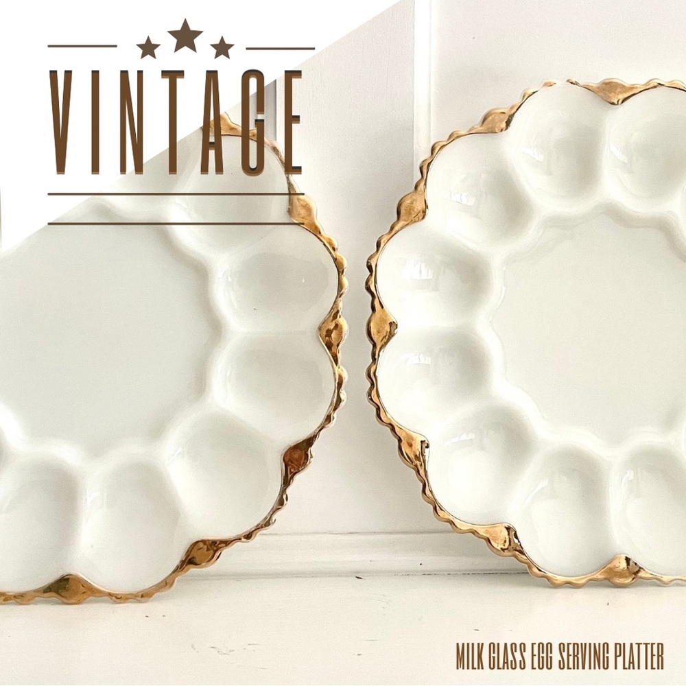 Milk Glass Deviled Egg Plate